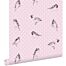 carta da parati uccelli rosa tenue