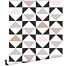 carta da parati astratto modello triangolo bianco, nero, grigio caldo e rosa veccho