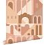 carta da parati case mediterranee rosa terracotta