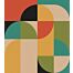 fotomurale motivo geometrico in stile Bauhaus colorata