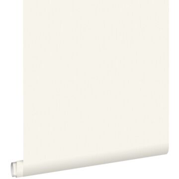 carta da parati liscia a struttura di lino bianco panna