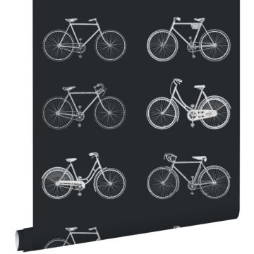 carta da parati biciclette nero e bianco