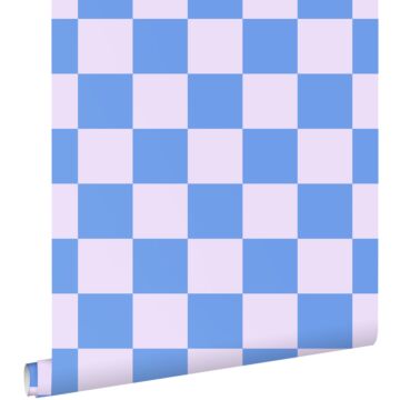 carta da parati scacchi lilla e blu pastello