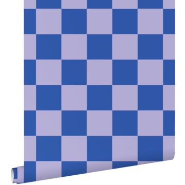carta da parati scacchi lilla e blu reale