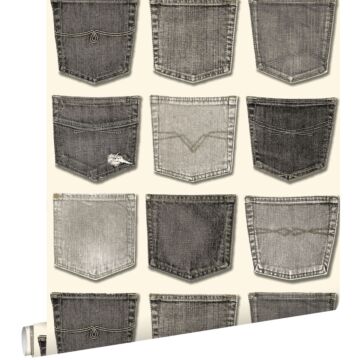 carta da parati tasche dei jeans grigio