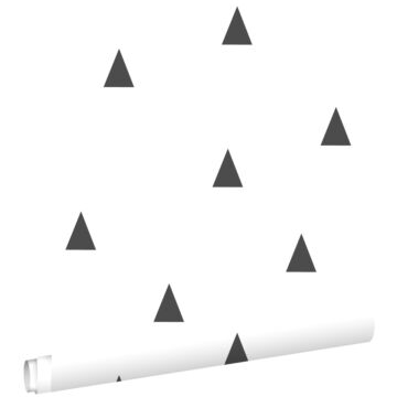 carta da parati triangoli grafici nero e bianco