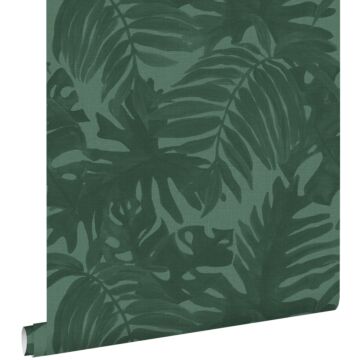 carta da parati foglie tropicali verde smeraldo
