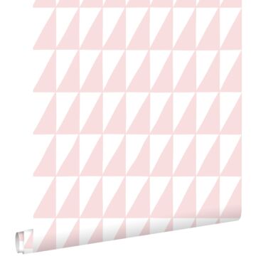 carta da parati triangoli grafici rosa tenue