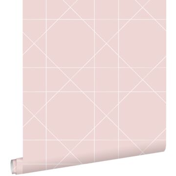 carta da parati linee grafiche rosa veccho