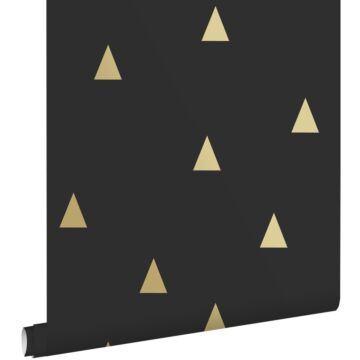 carta da parati triangoli grafici nero e oro
