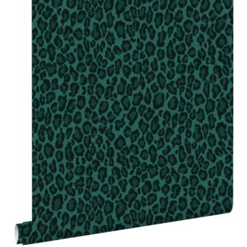 carta da parati pelle di leopardo verde smeraldo