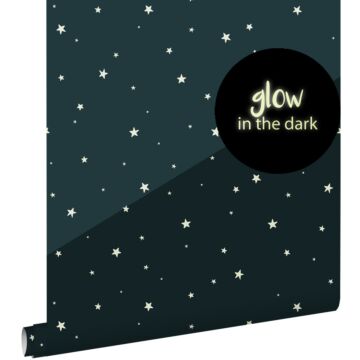 carta da parati glow-in-the-dark stelle luminescenti blu scuro