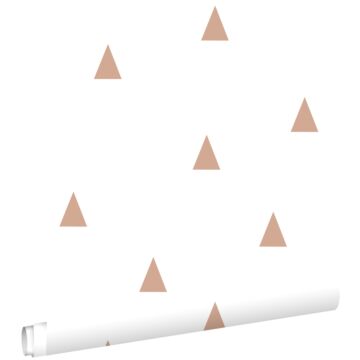 carta da parati piccoli triangoli grafici bianco e terracotta