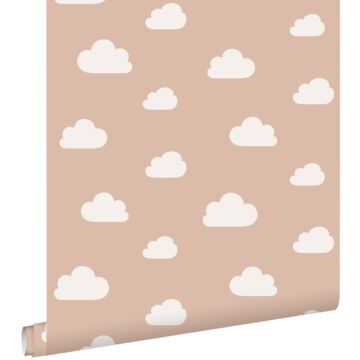 carta da parati nuvole rosa terracotta