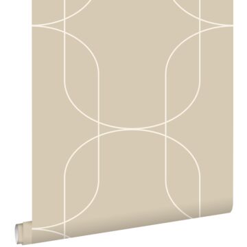 carta da parati forme geometriche beige
