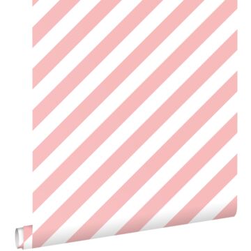 carta da parati strisce rosa e bianco