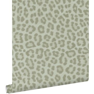 carta da parati pelle di leopardo verde grigiastro