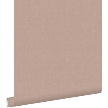 carta da parati liscia con effetto struttura di lino tessuto rosa chiaro bordeaux