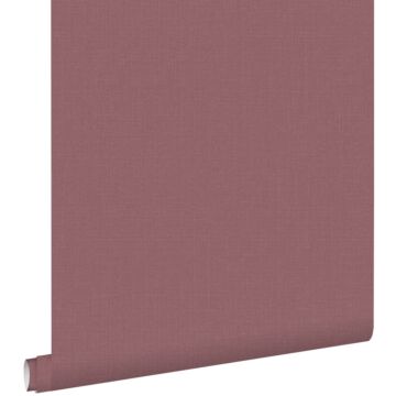 carta da parati liscia con effetto struttura di lino tessuto rosso bordeaux intenso