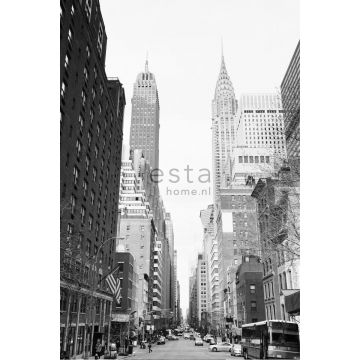 fotomurale vista di strade di New York nero e bianco
