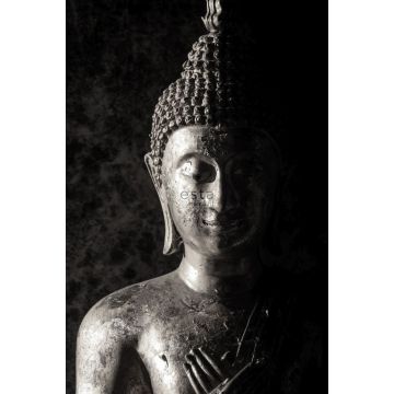 fotomurale statua del Buddha bianco e nero