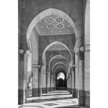 fotomurale Galleria di Riad marocchina Marrakech bianco e nero