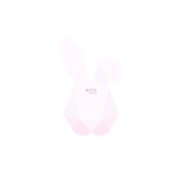 fotomurale grande coniglio in origami rosa tenue