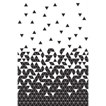 fotomurale triangoli in esecuzione verticale bianco e nero