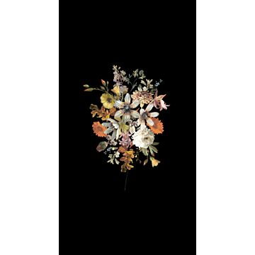 fotomurale mazzo di fiori multi colore su nero