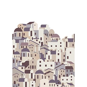 fotomurale case mediterranee beige e grigio
