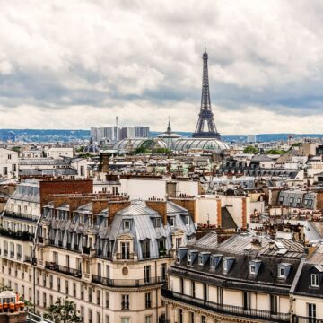 fotomurale parigi vista città beige e grigio