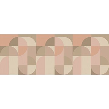 fotomurale motivo geometrico in stile Bauhaus rosa e beige