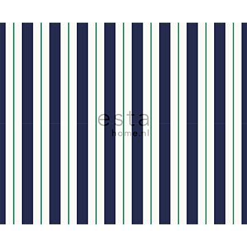 campione A4 tessuto strisce blu navy e verde