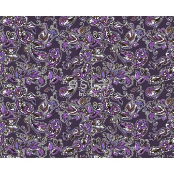 tessuto fiori e paisleys funky viola